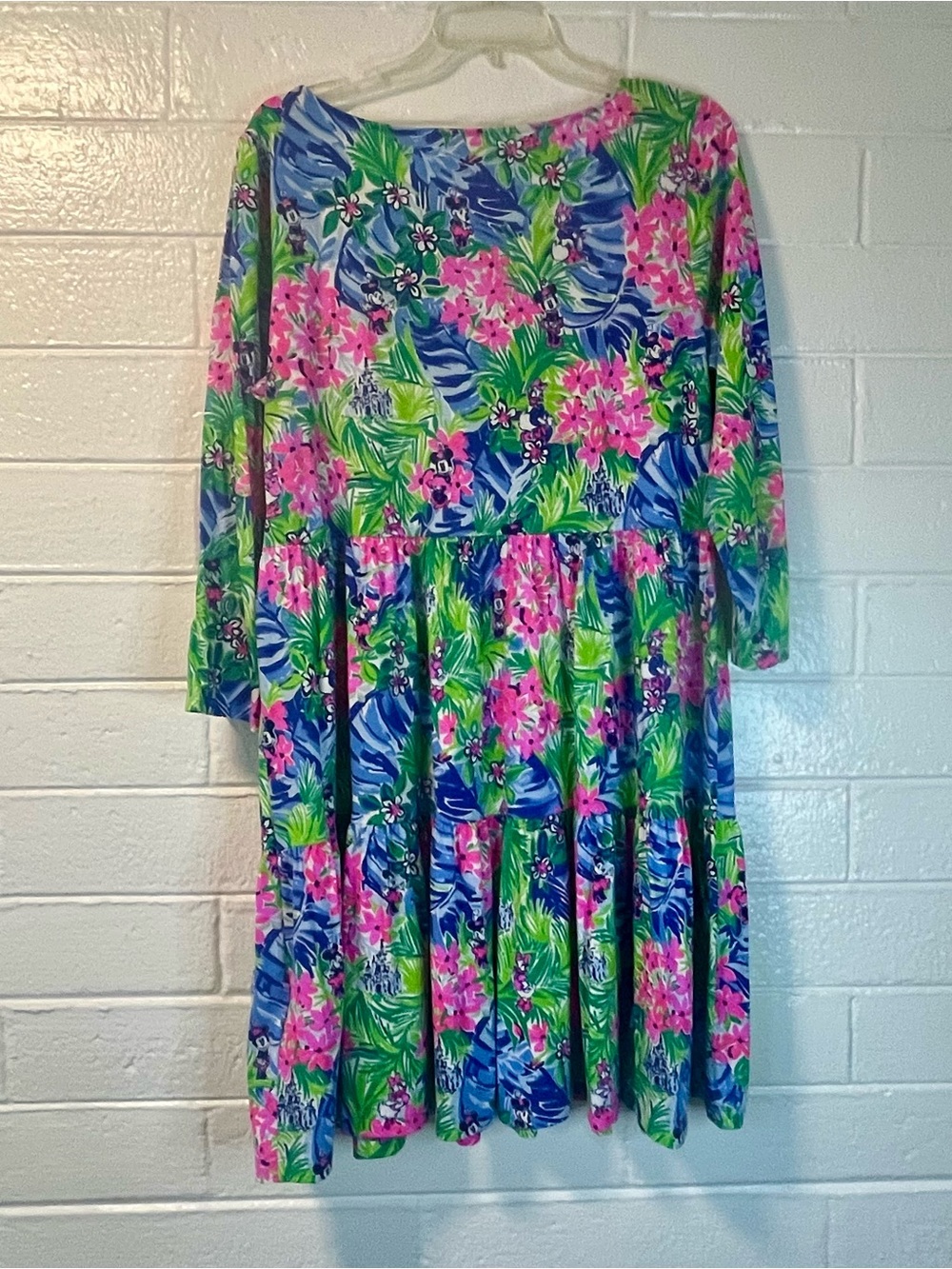 LILLY PULITZER + DISNEY PARKS colorful EUC 100% Cotton knit dress size L (12-14) - Picture 4 of 10